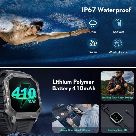 Smart Watch for MenFitness Tracker:Bluetooth (Answer/Make Call)Tactical Military - Picture 6 of 6